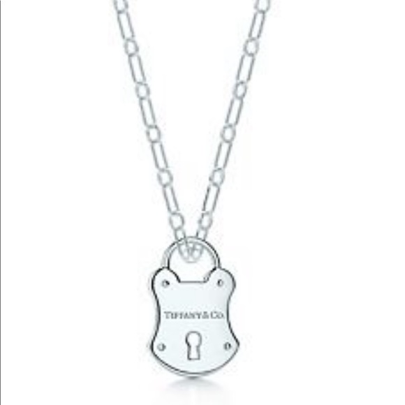 Tiffany & Co. Jewelry - Tiffany Large Silver Lock Emblem & Tiffany Chain
